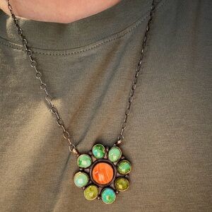 Sonoran Gold and Orange Spiny Flower necklace